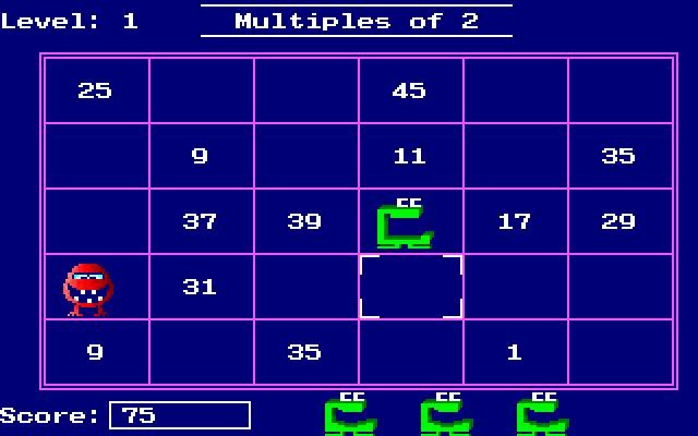 number-munchers screenshot for dos