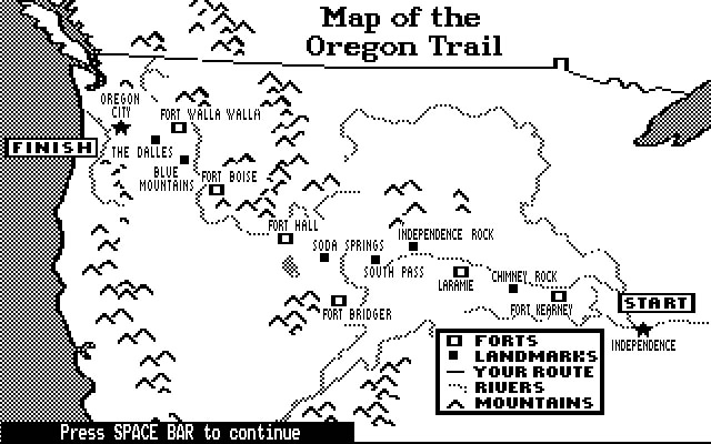 the-oregon-trail screenshot for dos