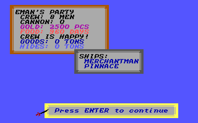 sid-meier-s-pirates screenshot for dos