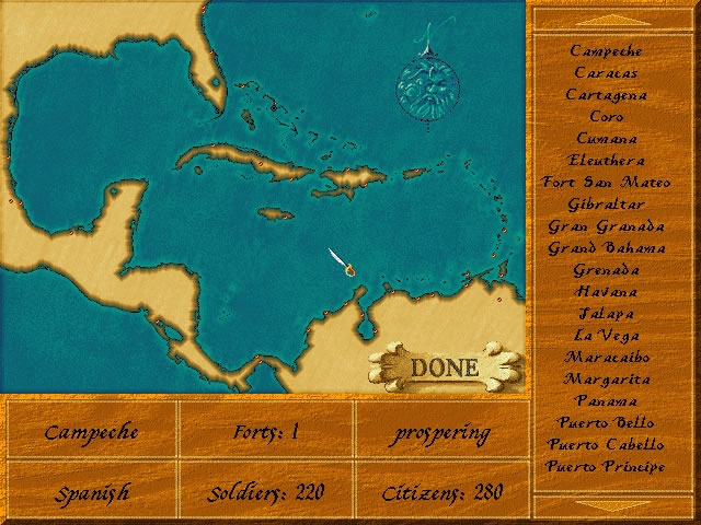 pirates-gold screenshot for dos