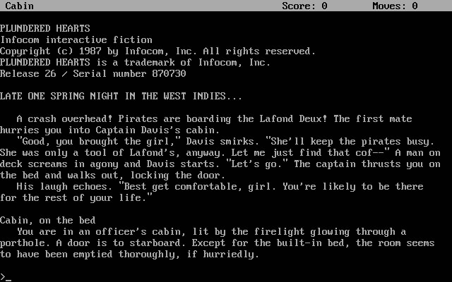 plundered-hearts screenshot for dos