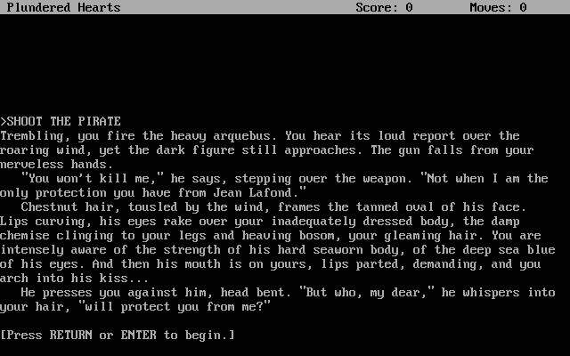 plundered-hearts screenshot for dos