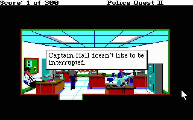 police-quest-2-the-vengeance screenshot for dos