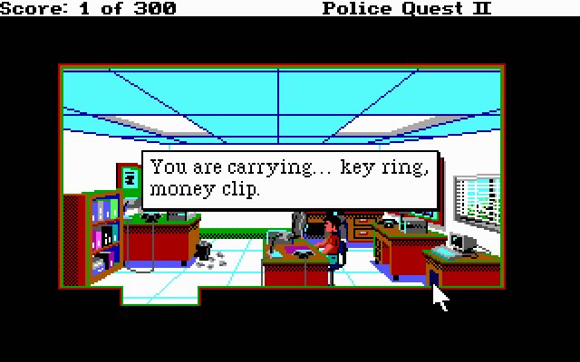 police-quest-2-the-vengeance screenshot for dos