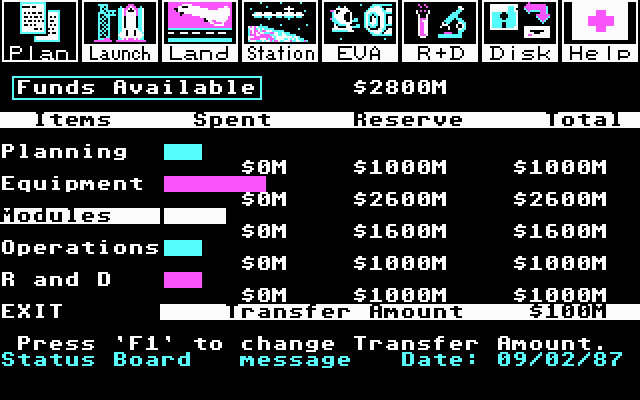 project-space-station screenshot for dos