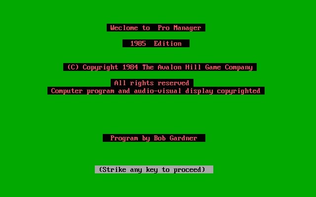 pro-manager screenshot for dos