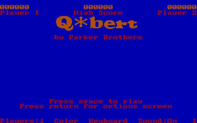 q-bert screenshot for dos