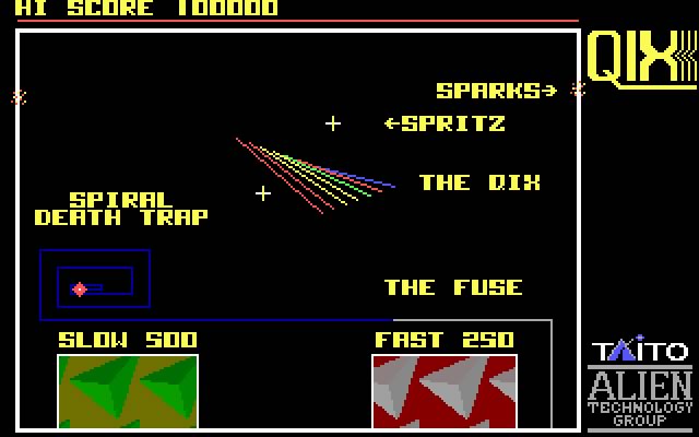 qix screenshot for dos