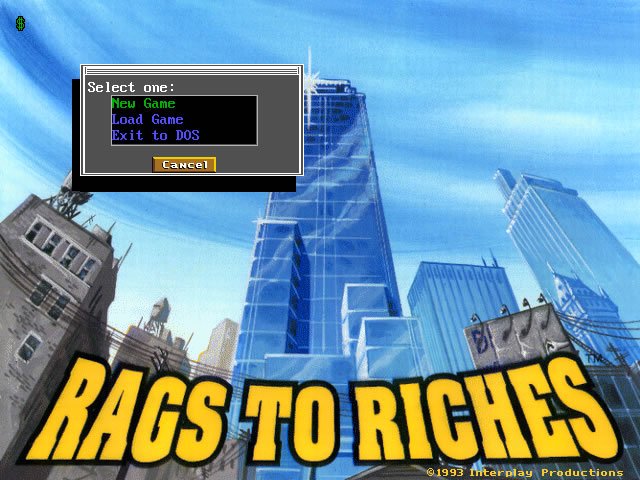 rags-to-riches screenshot for dos