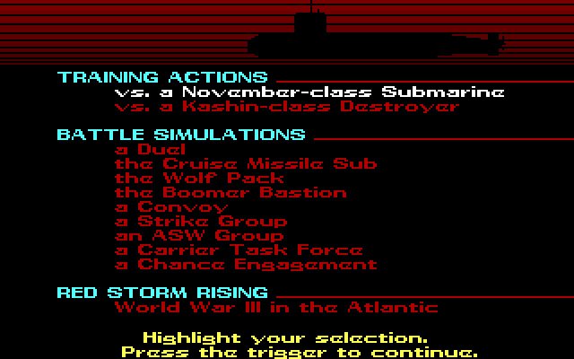 red-storm-rising screenshot for dos