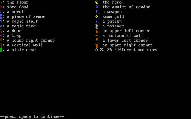 rogue screenshot for dos