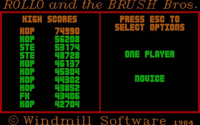 rollo-and-the-brush-brothers screenshot for dos
