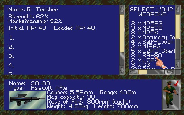 sabre-team screenshot for dos