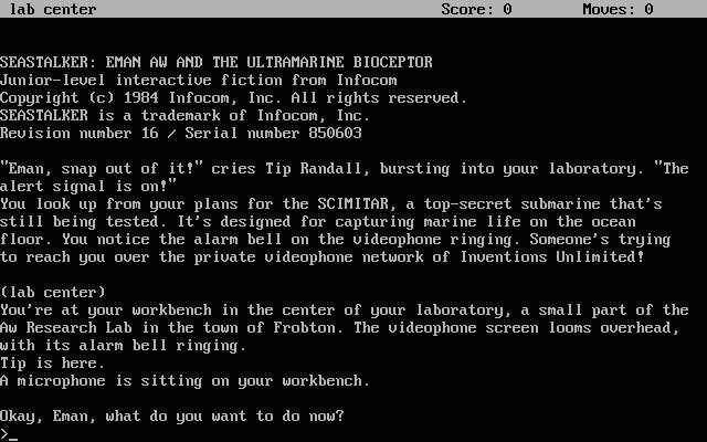seastalker screenshot for dos