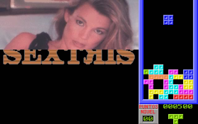 sextris screenshot for dos