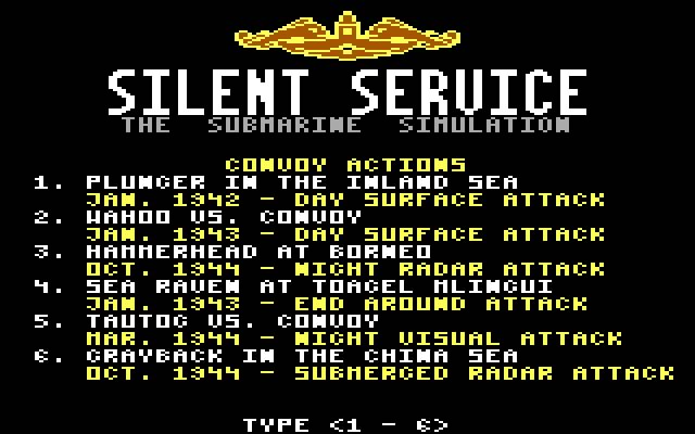 silent-service screenshot for dos