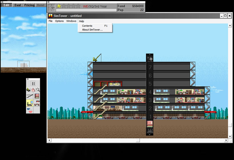 simtower screenshot for win3x