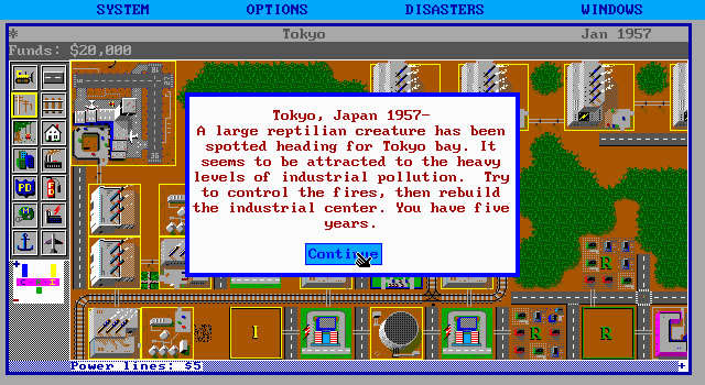 simcity screenshot for dos