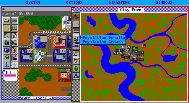 simcity screenshot for dos