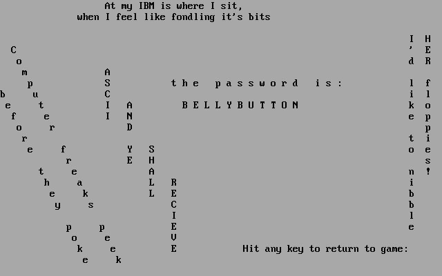 softporn-adventure screenshot for dos