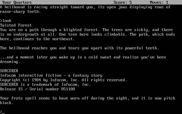 sorcerer screenshot for dos