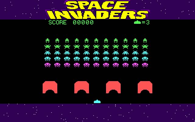 space-invaders screenshot for dos