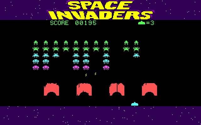 space-invaders screenshot for dos
