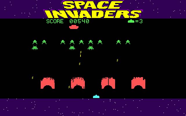space-invaders screenshot for dos