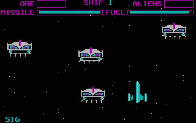 space-miner screenshot for dos