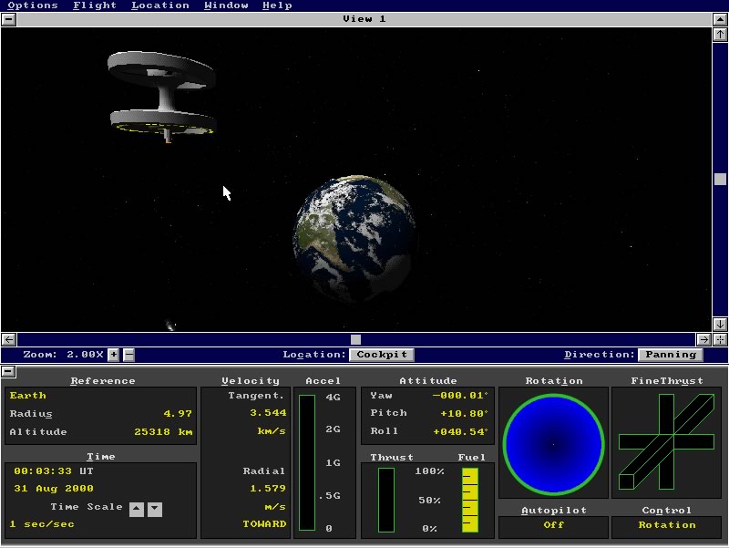 microsoft-space-simulator screenshot for dos