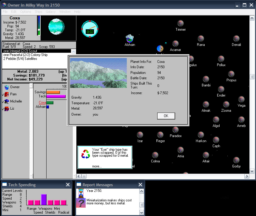 spaceward-ho screenshot for win3x
