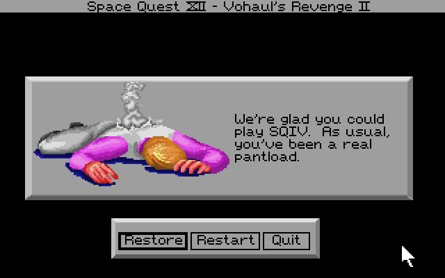 space-quest-4-roger-wilco-and-the-time-rippers screenshot for dos