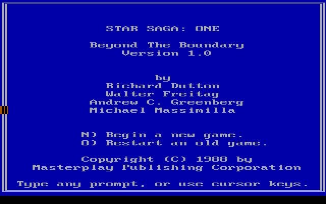 star-saga-one-beyond-the-boundary screenshot for dos