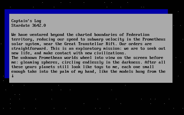 star-trek-the-promethean-prophecy screenshot for dos