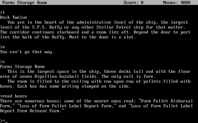 stationfall screenshot for dos