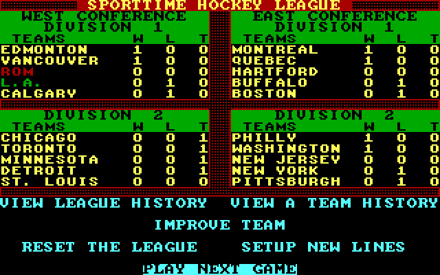 superstar-ice-hockey screenshot for dos