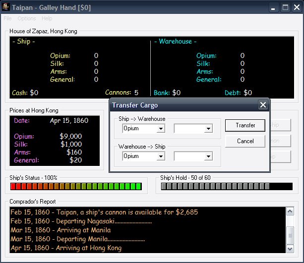 taipan-for-windows screenshot for winxp