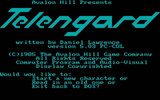 telengard screenshot for dos