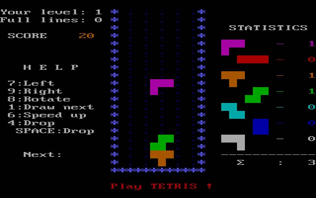 tetris-academysoft screenshot for dos