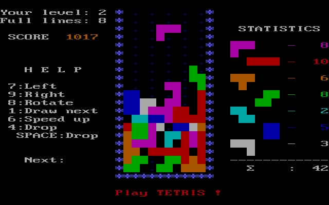 tetris-academysoft screenshot for dos