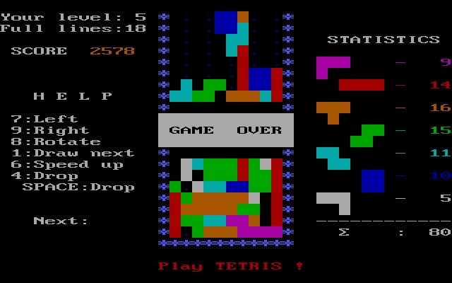 tetris-academysoft screenshot for dos