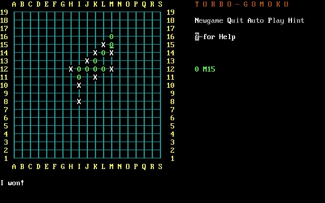 turbo-gomoku screenshot for dos