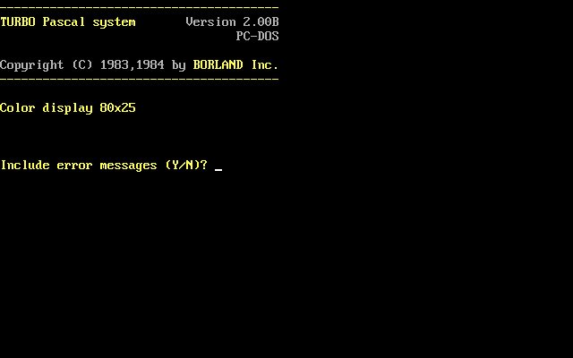 Borland Turbo Pascal 2.0 screenshot
