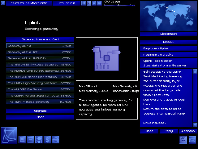 uplink-hacker-elite screenshot for winxp