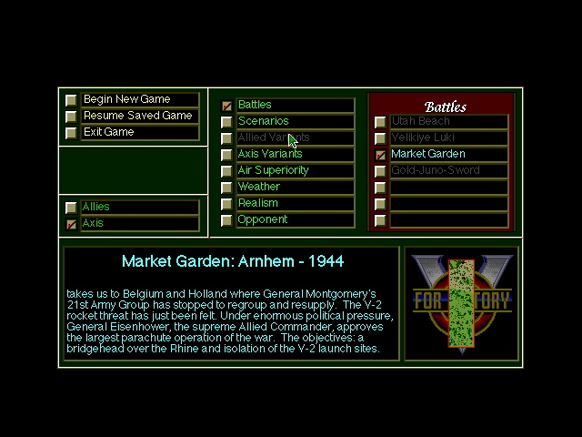v-for-victory-market-garden screenshot for dos