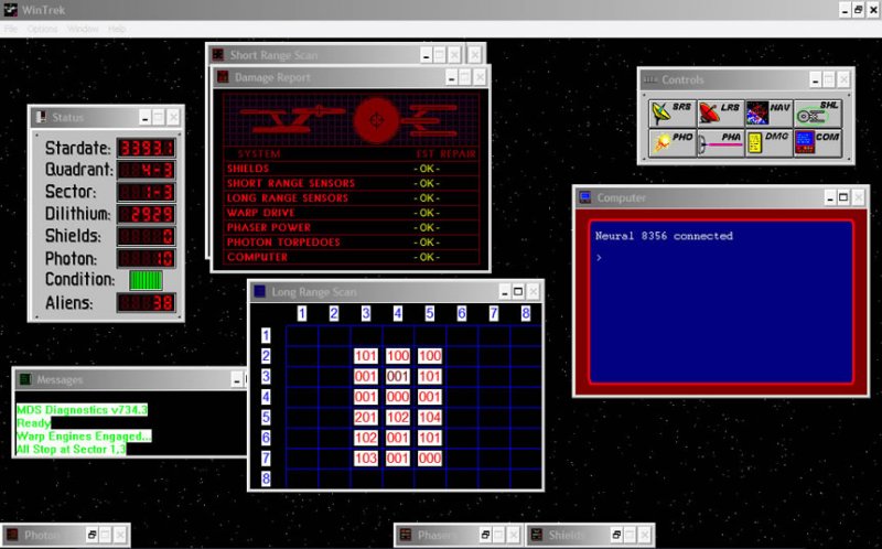 wintrek screenshot for win3x