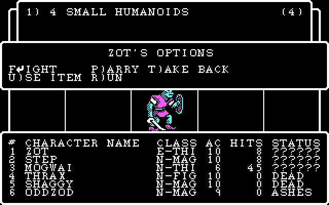 wizardry-1-proving-grounds-of-the-mad-overlord screenshot for dos