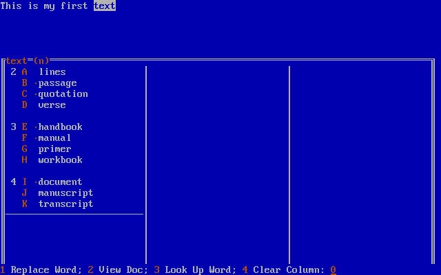 word-perfect-5 screenshot for dos