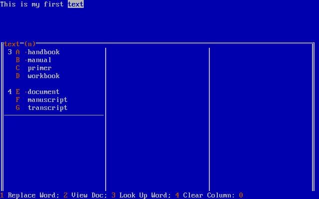 word-perfect-5 screenshot for dos