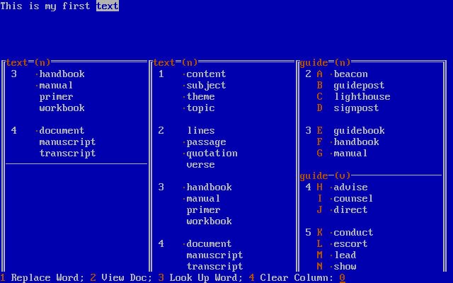 word-perfect-5 screenshot for dos